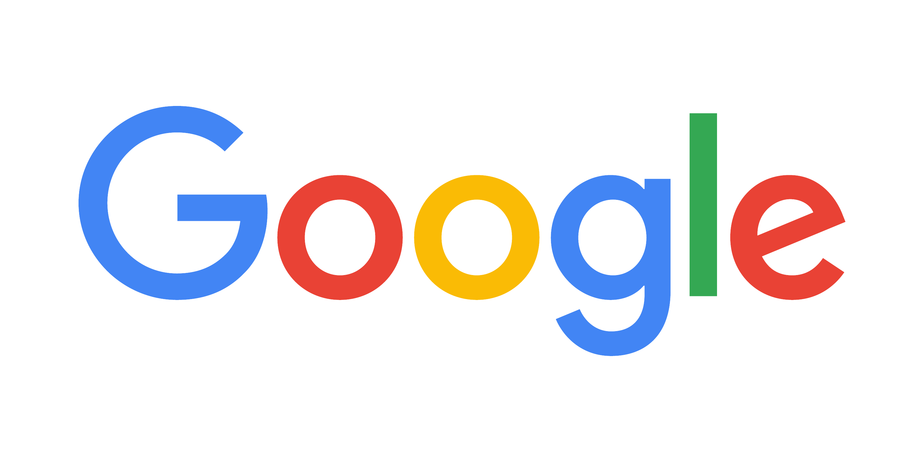 Google's multi-colored text logo on a white background